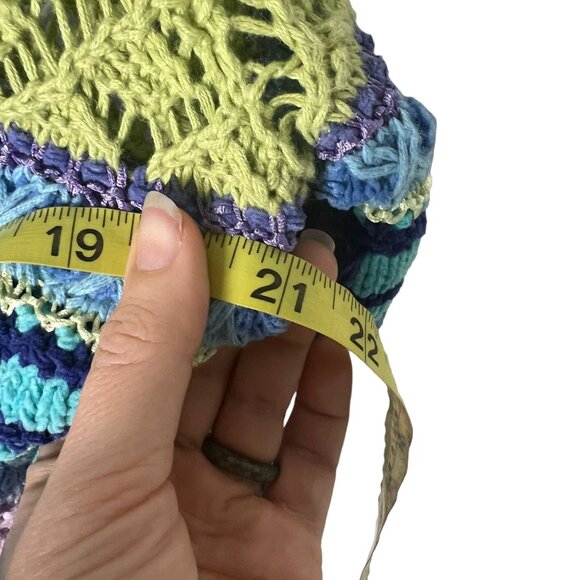 Northern Isles Blue Green Purple Open Knit Button Up Medium - Picture 9 of 9